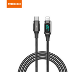 RECCI RTC-P21CL PD 20W FAST CHARGING CABLE 1.2M - BLACK( TYPE-C TO LIGHTNING)